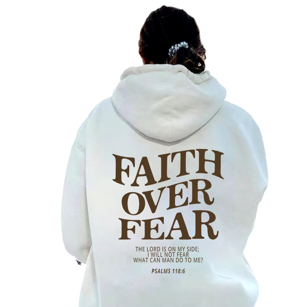 Faith over Fear Christian Hoodie Christian Sweatshirt Jesus Hoodie Trendy Hoodie Bible Verse Shirt Unisex Aesthetic Clothes