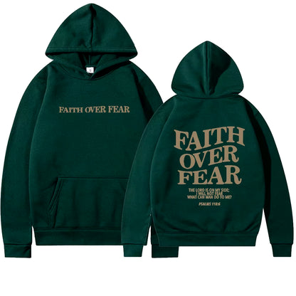 Faith over Fear Christian Hoodie Christian Sweatshirt Jesus Hoodie Trendy Hoodie Bible Verse Shirt Unisex Aesthetic Clothes