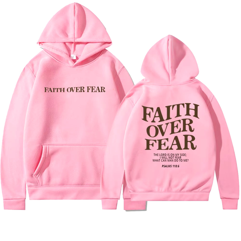 Faith over Fear Christian Hoodie Christian Sweatshirt Jesus Hoodie Trendy Hoodie Bible Verse Shirt Unisex Aesthetic Clothes