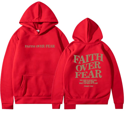 Faith over Fear Christian Hoodie Christian Sweatshirt Jesus Hoodie Trendy Hoodie Bible Verse Shirt Unisex Aesthetic Clothes