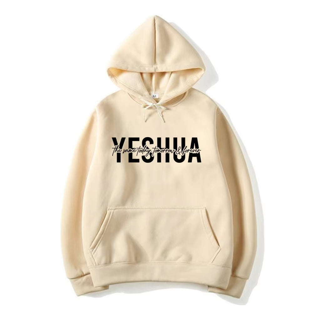 Yeshua Hoodie Christian Hooded Sweatshirt Religious Hoodies Bible Verse Pullover Women Faith Tops Christian Gifts Jesus Apparel