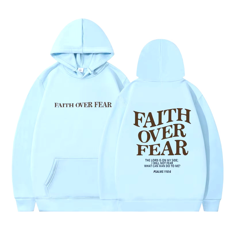 Faith over Fear Christian Hoodie Christian Sweatshirt Jesus Hoodie Trendy Hoodie Bible Verse Shirt Unisex Aesthetic Clothes